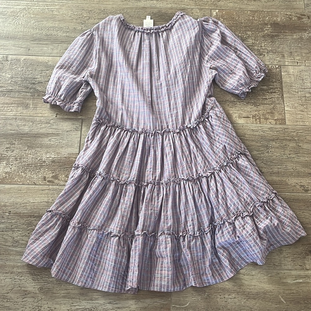 cinq a sept Lavender and Pink Striped Ruffle Mini Dress - Picture 7 of 11